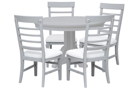 Magnussen - Charleston Harbor Gray Grey Extendable 48" Round Dining Table With 4 Side Chairs - D5611-22GY-KIT1 view 1