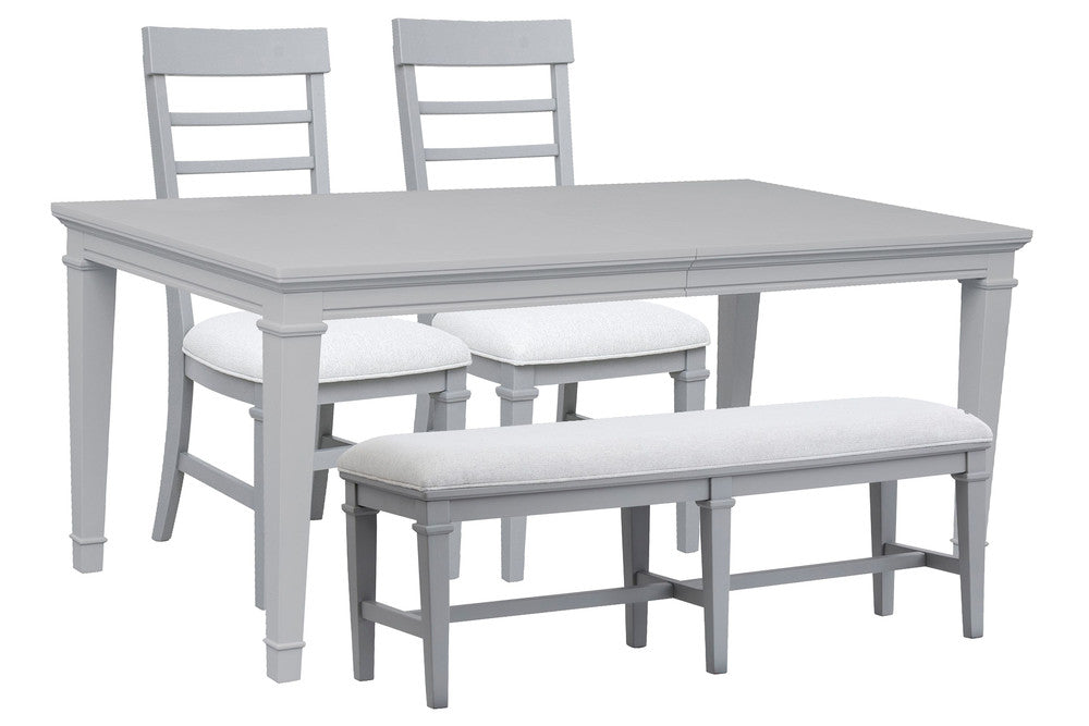 Magnussen - Charleston Harbor Gray Grey Extendable Rectangular Dining Table With 2 Side Chairs And Bench - D5611-20GY-KIT5 view 1