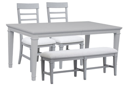 Magnussen - Charleston Harbor Gray Grey Extendable Rectangular Dining Table With 2 Side Chairs And Bench - D5611-20GY-KIT5 view 1