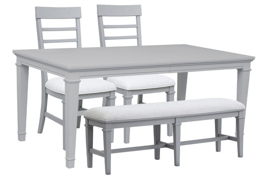 Magnussen - Charleston Harbor Gray Grey Extendable Rectangular Dining Table With 2 Side Chairs And Bench - D5611-20GY-KIT5 view 1