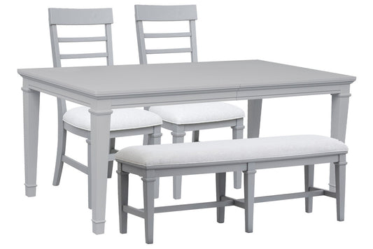 Magnussen - Charleston Harbor Gray Grey Extendable Rectangular Dining Table With 2 Side Chairs Bench And Server - D5611-20GY-KIT6 view 1