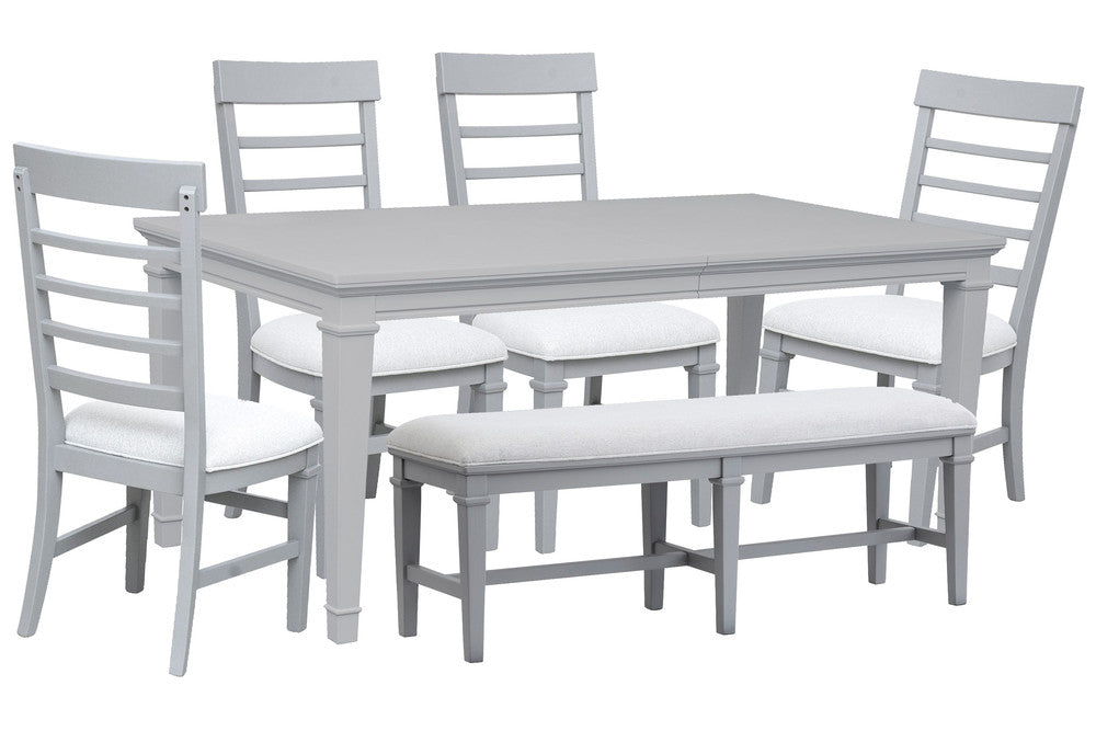 Magnussen - Charleston Harbor Gray Grey Extendable Rectangular Dining Table With 4 Side Chairs And Bench - D5611-20GY-KIT7 view 1