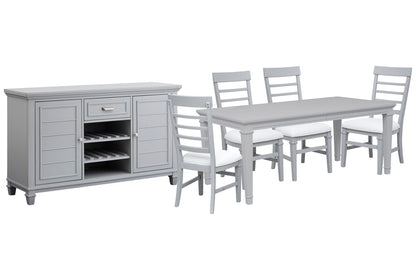 Magnussen - Charleston Harbor Gray Grey Extendable Rectangular Dining Table With 4 Side Chairs And Server - D5611-20GY-KIT2 view 1