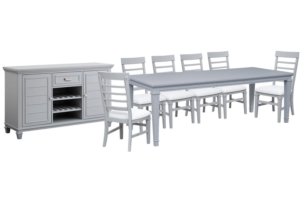 Magnussen - Charleston Harbor Gray Grey Extendable Rectangular Dining Table With 6 Side Chairs And Server - D5611-20GY-KIT4 view 1