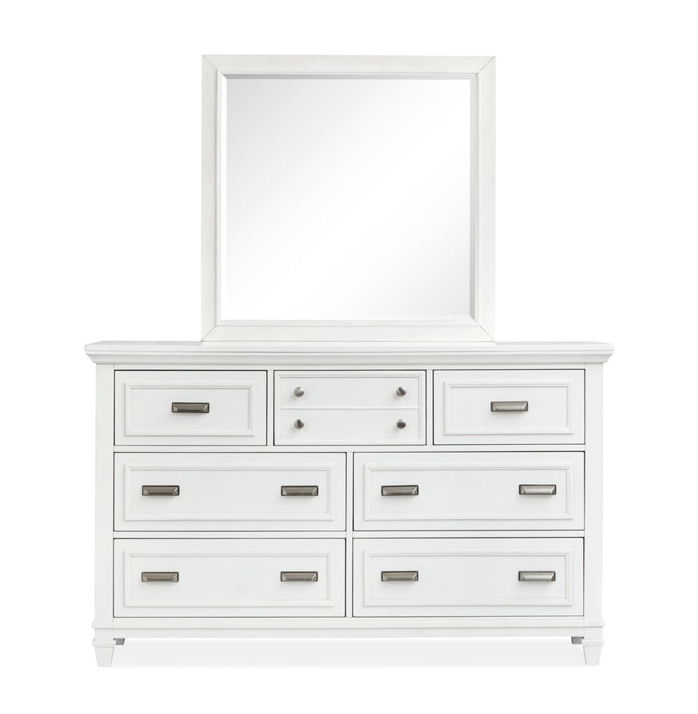 Magnussen - Charleston White Dove White Drawer Dresser With Landscape Mirror - B5611-20WH40WH view 2