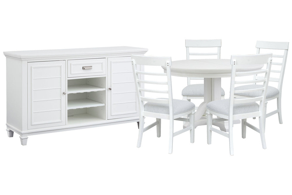 Magnussen - Charleston White Dove White Extendable 48" Round Dining Table With 4 Side Chairs And Server - D5611-22WH-KIT2 view 1
