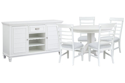 Magnussen - Charleston White Dove White Extendable 48" Round Dining Table With 4 Side Chairs And Server - D5611-22WH-KIT2 view 1