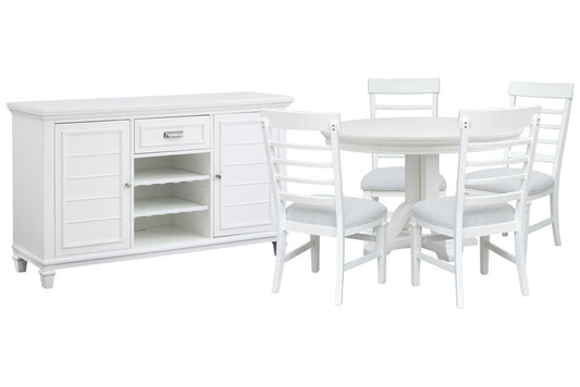 Magnussen - Charleston White Dove White Extendable 48" Round Dining Table With 4 Side Chairs And Server - D5611-22WH-KIT2 view 1