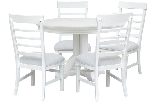 Magnussen - Charleston White Dove White Extendable 48" Round Dining Table With 4 Side Chairs - D5611-22WH-KIT1 view 1