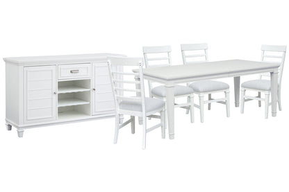 Magnussen - Charleston White Dove White Extendable Rectangular Dining Table With 4 Side Chairs And Server - D5611-20WH-KIT2 view 1