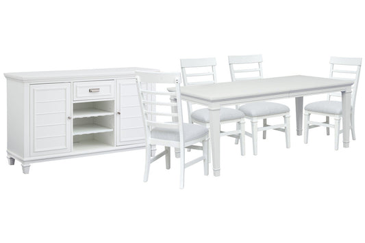 Magnussen - Charleston White Dove White Extendable Rectangular Dining Table With 4 Side Chairs And Server - D5611-20WH-KIT2 view 1