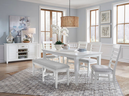 Magnussen - Charleston White Dove White Extendable Rectangular Dining Table With 4 Side Chairs And Server - D5611-20WH-KIT2 view 10