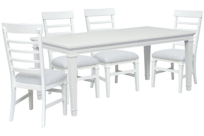 Magnussen - Charleston White Dove White Extendable Rectangular Dining Table With 4 Side Chairs - D5611-20WH-KIT1 view 1