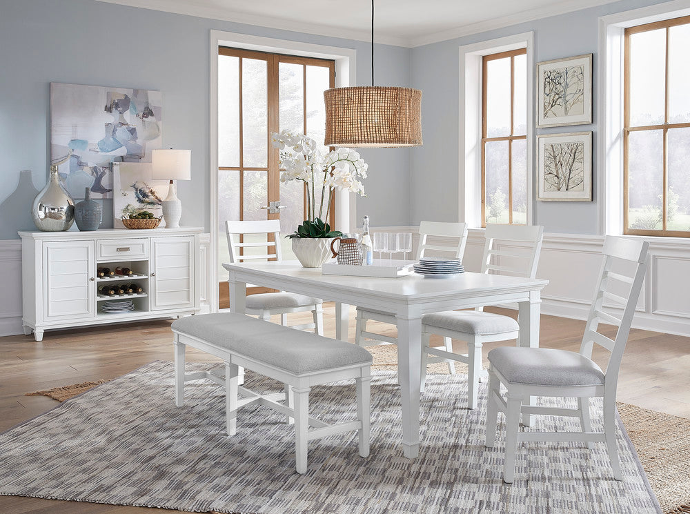 Magnussen - Charleston White Dove White Extendable Rectangular Dining Table With 4 Side Chairs - D5611-20WH-KIT1 view 10