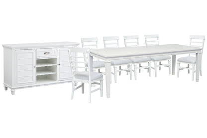 Magnussen - Charleston White Dove White Extendable Rectangular Dining Table With 6 Side Chairs And Server - D5611-20WH-KIT4 view 1