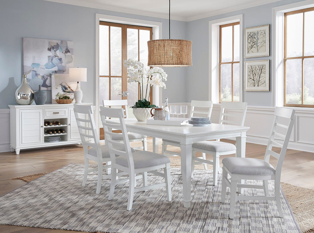 Magnussen - Charleston White Dove White Extendable Rectangular Dining Table With 6 Side Chairs And Server - D5611-20WH-KIT4 view 9