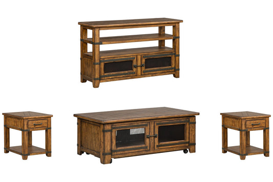 Magnussen - Chesterfield Farmhouse Timber Lift Top Storage Caster Cocktail Table With 2 End Table And Sofa Table - T4717-50KIT6 view 1