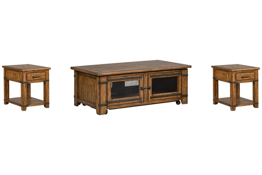 Magnussen - Chesterfield Farmhouse Timber Lift Top Storage Caster Cocktail Table With 2 End Table - T4717-50KIT5 view 1
