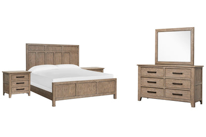 Magnussen - Claremont Smokey Taupe King Panel Bed 2 Nightstands And Drawer Dresser With Landscape Mirror - B5942-64-KIT4 view 1