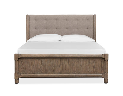 Magnussen - Claremont Smokey Taupe King Upholstered Panel Bed 2 Nightstands And Drawer Dresser With Landscape Mirror - B5942-65-KIT4 view 3