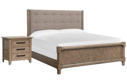 Magnussen - Claremont Smokey Taupe King Upholstered Panel Bed With Nightstand - B5942-65-KIT1 view 1