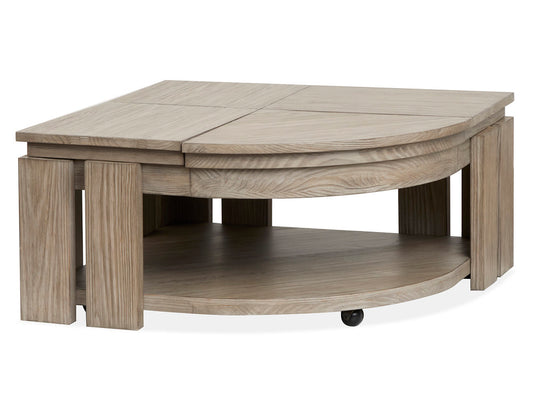 Magnussen - Conrad Stone Harbor Grey Pie Shaped Lift Top Cocktail Table With 2 End Table - T5865-65KIT2 view 2