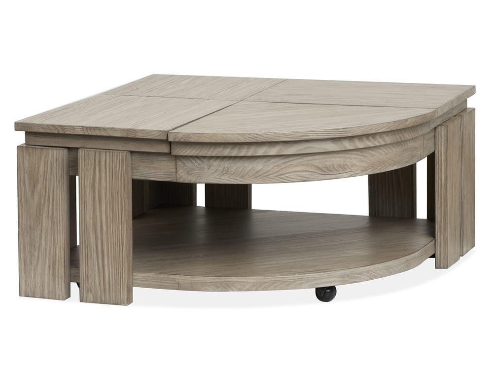 Magnussen - Conrad Stone Harbor Grey Pie Shaped Lift Top Cocktail Table With Casters - T5865-65 view 1