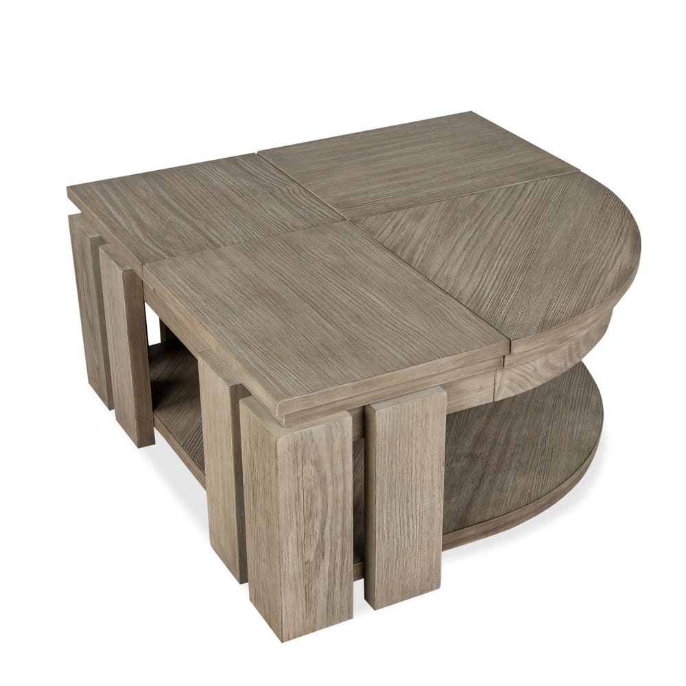 Magnussen - Conrad Stone Harbor Grey Pie Shaped Lift Top Cocktail Table With Casters - T5865-65 view 3