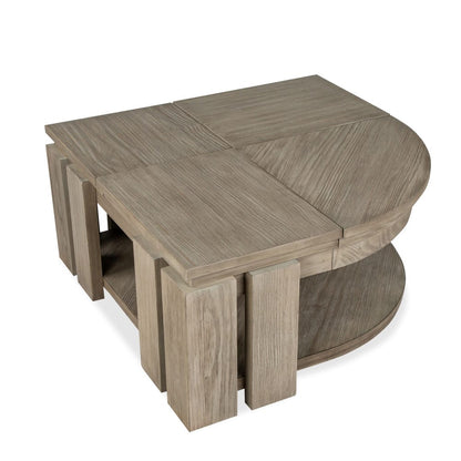 Magnussen - Conrad Stone Harbor Grey Pie Shaped Lift Top Cocktail Table With Casters - T5865-65 view 3