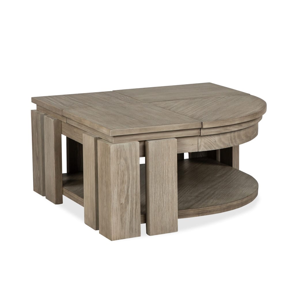 Magnussen - Conrad Stone Harbor Grey Pie Shaped Lift Top Cocktail Table With Casters - T5865-65 view 4