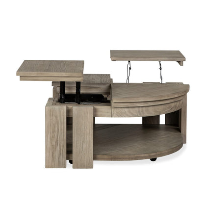 Magnussen - Conrad Stone Harbor Grey Pie Shaped Lift Top Cocktail Table With Casters - T5865-65 view 7
