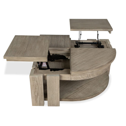 Magnussen - Conrad Stone Harbor Grey Pie Shaped Lift Top Cocktail Table With Casters - T5865-65 view 8