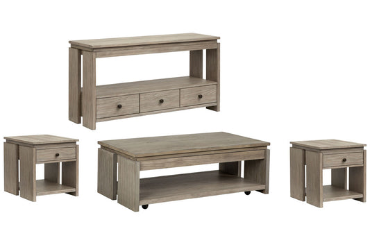 Magnussen - Conrad Stone Harbor Grey Rectangular Lift Top Storage Cocktail Table With 2 End Table And Sofa Table - T5865-50KIT3 view 1