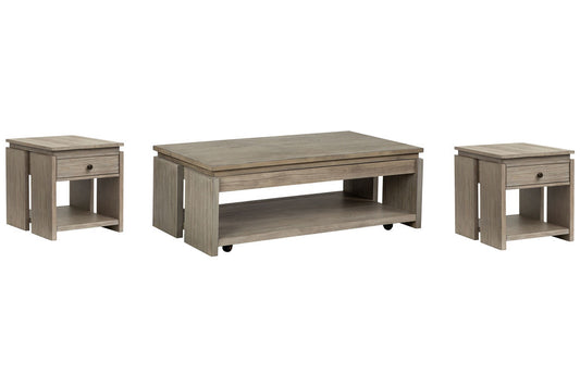 Magnussen - Conrad Stone Harbor Grey Rectangular Lift Top Storage Cocktail Table With 2 End Table - T5865-50KIT2 view 1