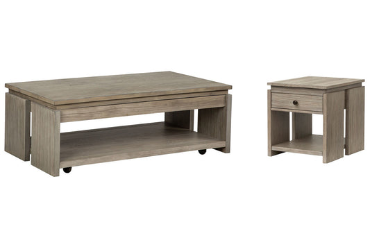 Magnussen - Conrad Stone Harbor Grey Rectangular Lift Top Storage Cocktail Table With End Table - T5865-50KIT1 view 1