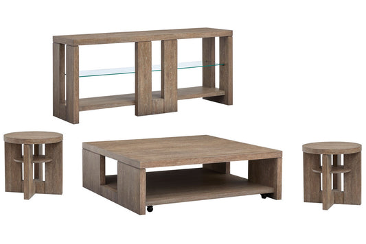 Magnussen - Conway Spiced Brown Square Cocktail Table With 2 Round End Table And Console Sofa Table - T6315-41KIT3 view 1