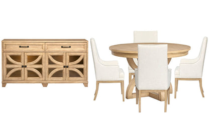 Magnussen - Coventry Honey Maple Extendable 48" Round Dining Table With 4 Host Chairs And Buffet - D6480-22-KIT8 view 1
