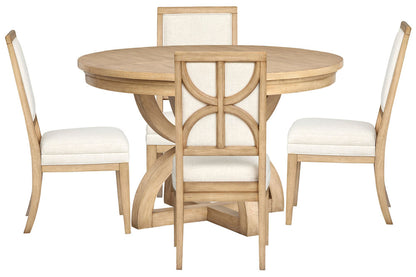 Magnussen - Coventry Honey Maple Extendable 48" Round Dining Table With 4 Upholstered Side Chairs - D6480-22-KIT4 view 1