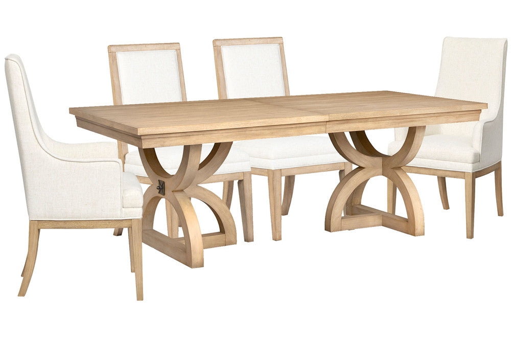 Magnussen - Coventry Honey Maple Extendable Trestle Dining Table With 2 Upholstered Side Chairs And 2 Host Chairs - D6480-21-KIT19 view 1