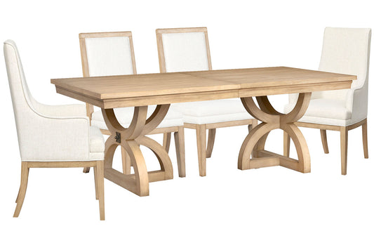 Magnussen - Coventry Honey Maple Extendable Trestle Dining Table With 2 Upholstered Side Chairs And 2 Host Chairs - D6480-21-KIT19 view 1