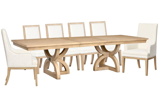 Magnussen - Coventry Honey Maple Extendable Trestle Dining Table With 4 Upholstered Side Chairs And 2 Host Chairs - D6480-21-KIT22 view 1