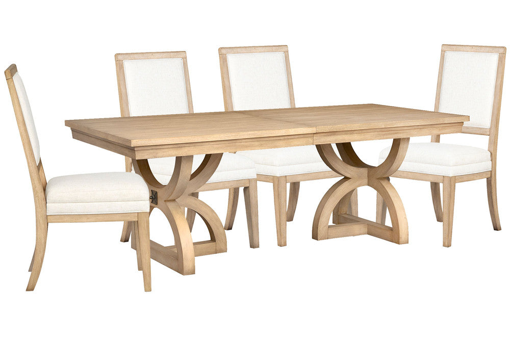 Magnussen - Coventry Honey Maple Extendable Trestle Dining Table With 4 Upholstered Side Chairs - D6480-21-KIT7 view 1