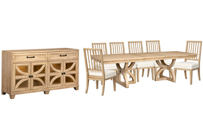 Magnussen - Coventry Honey Maple Extendable Trestle Dining Table With 6 Side Chairs And Buffet - D6480-21-KIT5 view 1