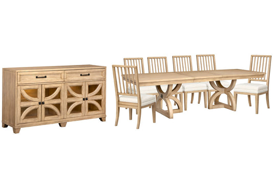 Magnussen - Coventry Honey Maple Extendable Trestle Dining Table With 6 Side Chairs And Buffet - D6480-21-KIT5 view 1