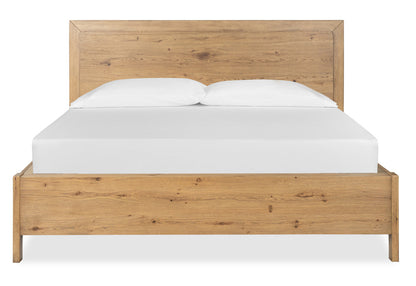 Magnussen - Davenport Rustic Caramel California King Panel Bed 2 Nightstands And Drawer Dresser With Portrait Mirror - B6309-74-KIT4 view 3