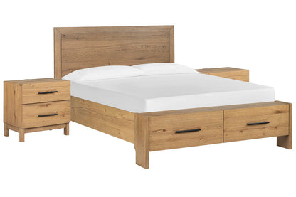 Magnussen - Davenport Rustic Caramel California King Panel Storage Bed With 2 Nightstands - B6309-74A-KIT2 view 1
