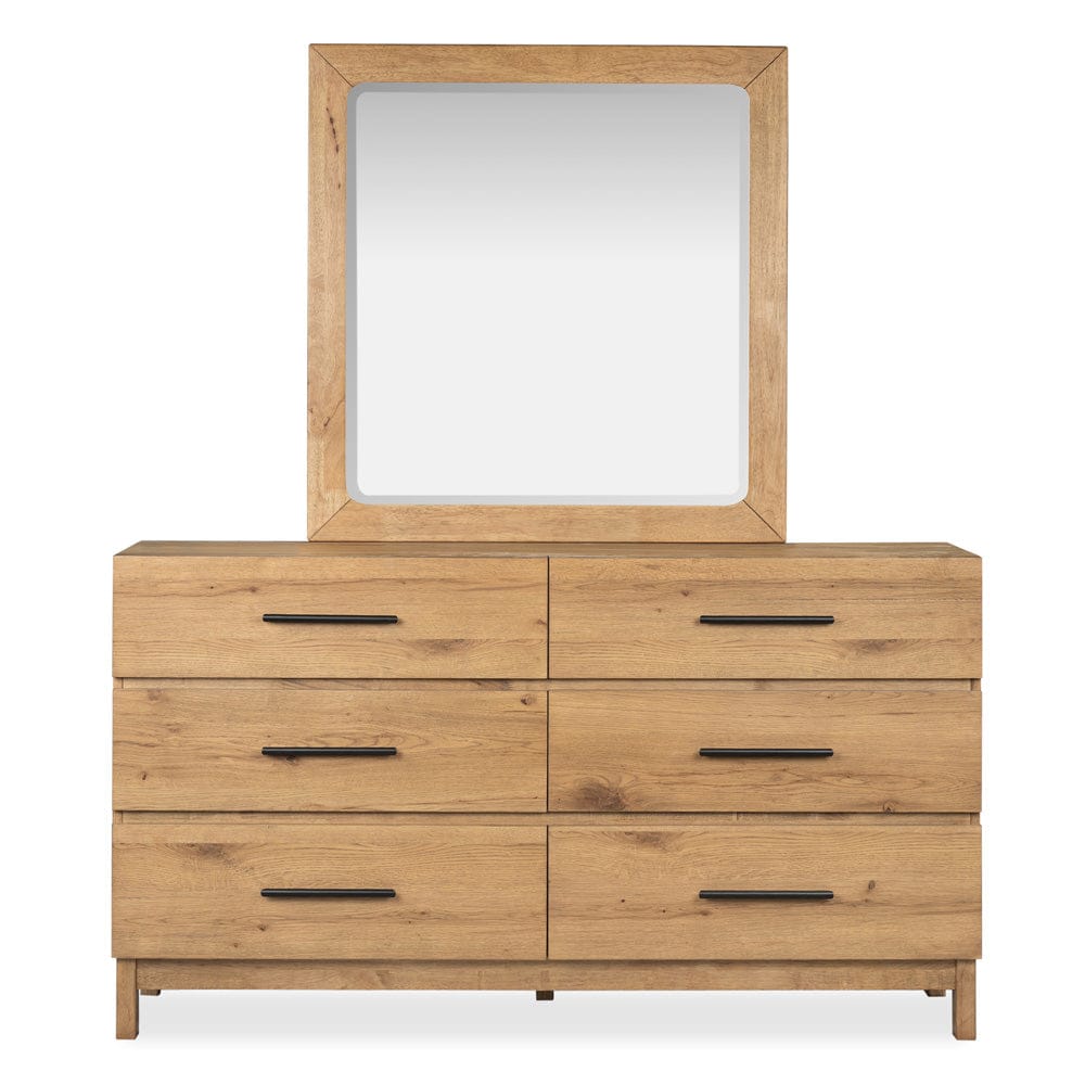 Magnussen - Davenport Rustic Caramel Double Drawer Dresser With Portrait Mirror - B6309-2242 view 2