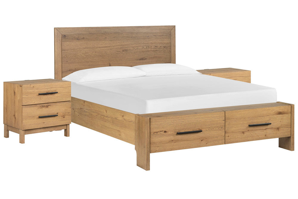 Magnussen - Davenport Rustic Caramel King Panel Storage Bed With 2 Nightstands - B6309-64A-KIT2 view 1