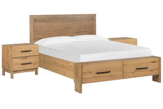 Magnussen - Davenport Rustic Caramel King Panel Storage Bed With 2 Nightstands - B6309-64A-KIT2 view 1