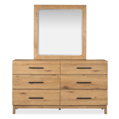 Magnussen - Davenport Rustic Caramel Queen Panel Bed And Drawer Dresser With Portrait Mirror - B6309-54-KIT3 view 6